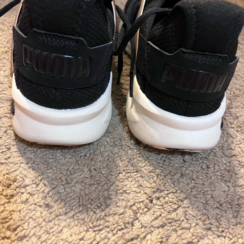 Puma Black and White Athletic Shoes